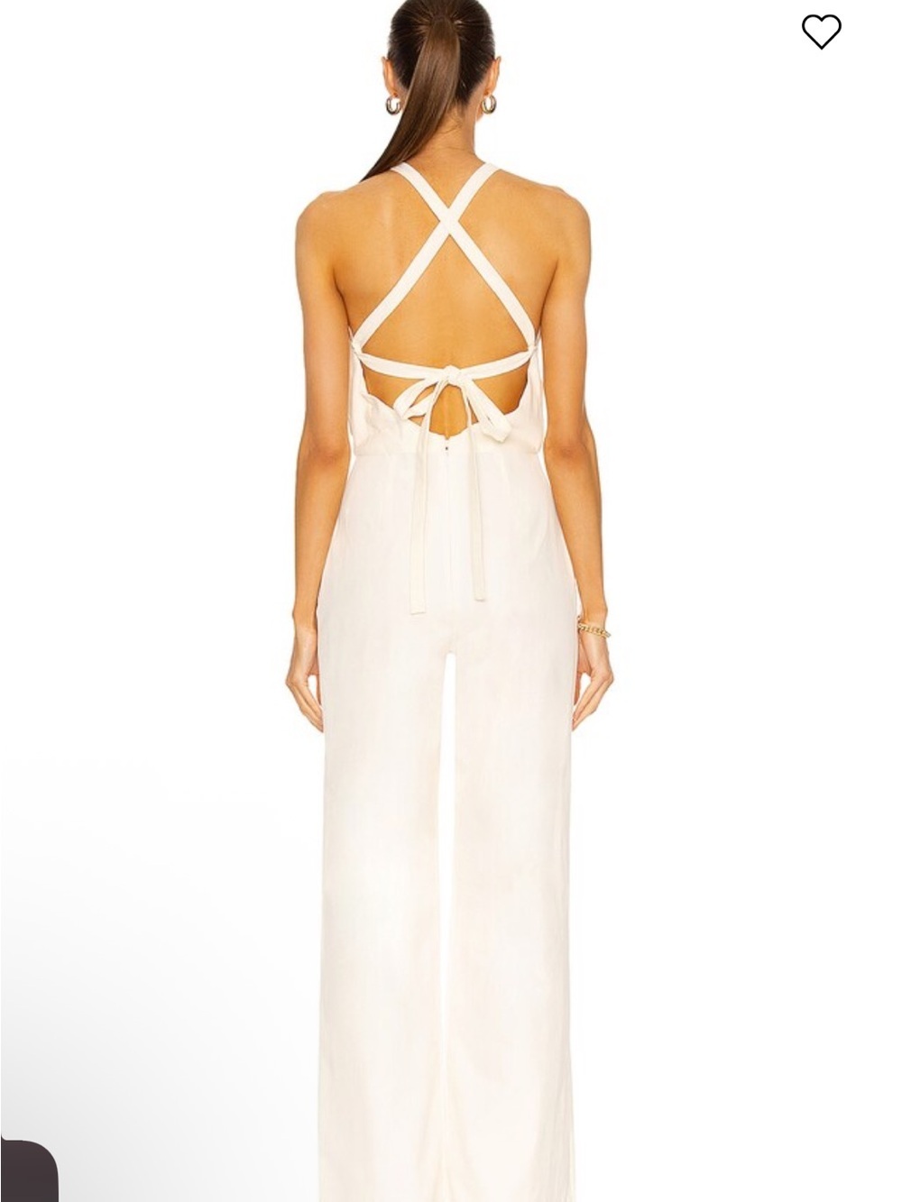 Alexis Cream Halter Wide-Leg Jumpsuit